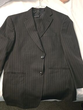 Haggar Black Pinstripe Suit